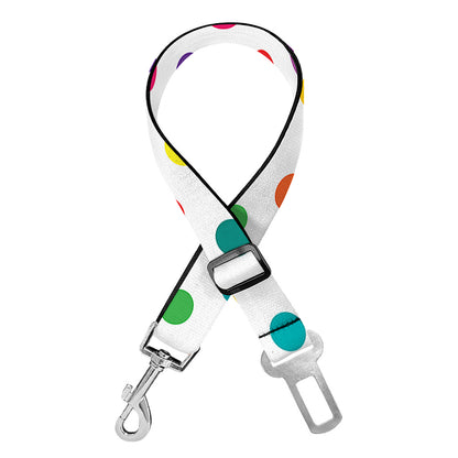 Colorful Polka Dot Pattern Print Dog Seat Belt