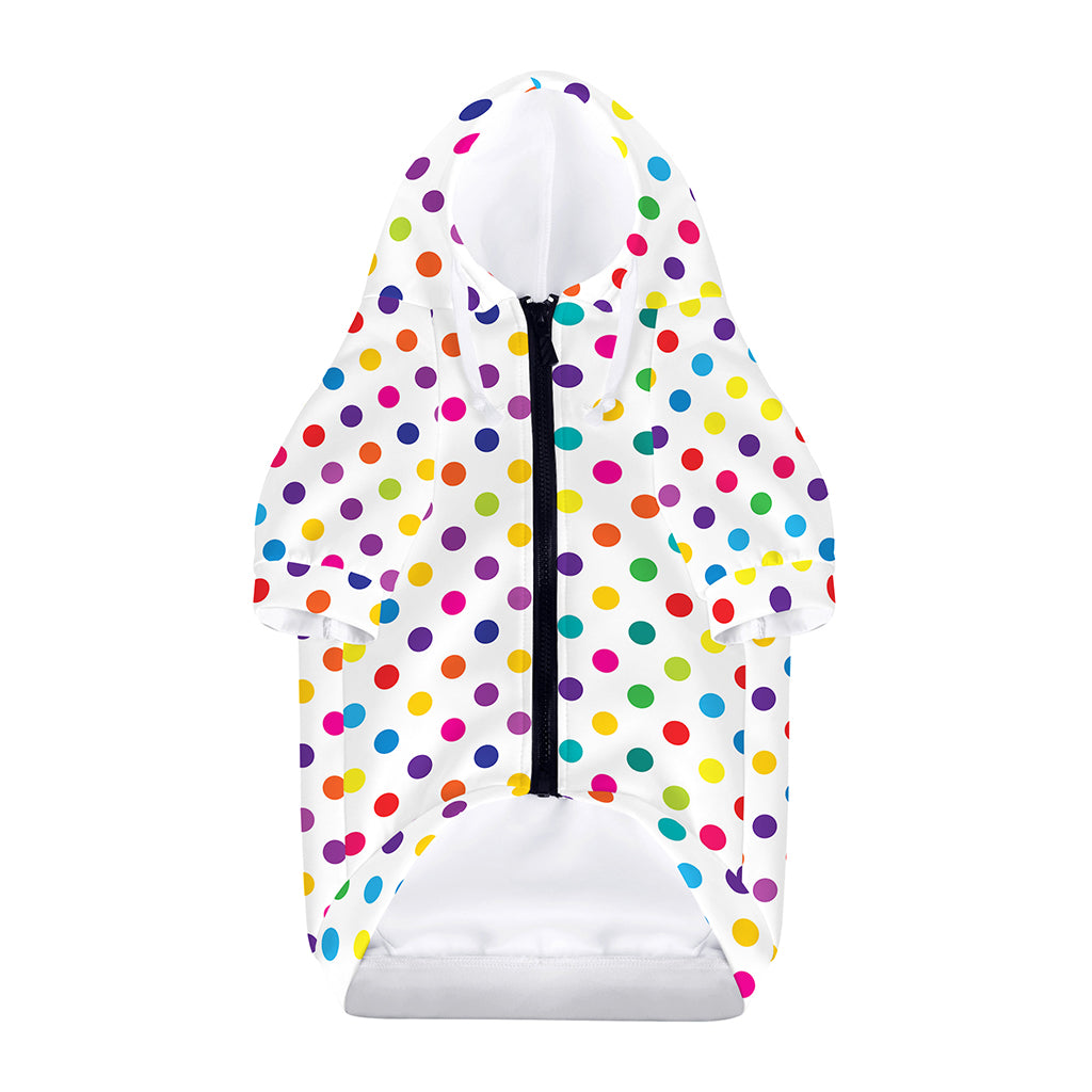 Colorful Polka Dot Pattern Print Dog Zip Up Hoodie