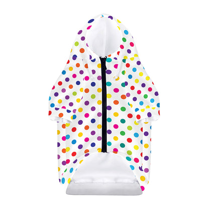 Colorful Polka Dot Pattern Print Dog Zip Up Hoodie