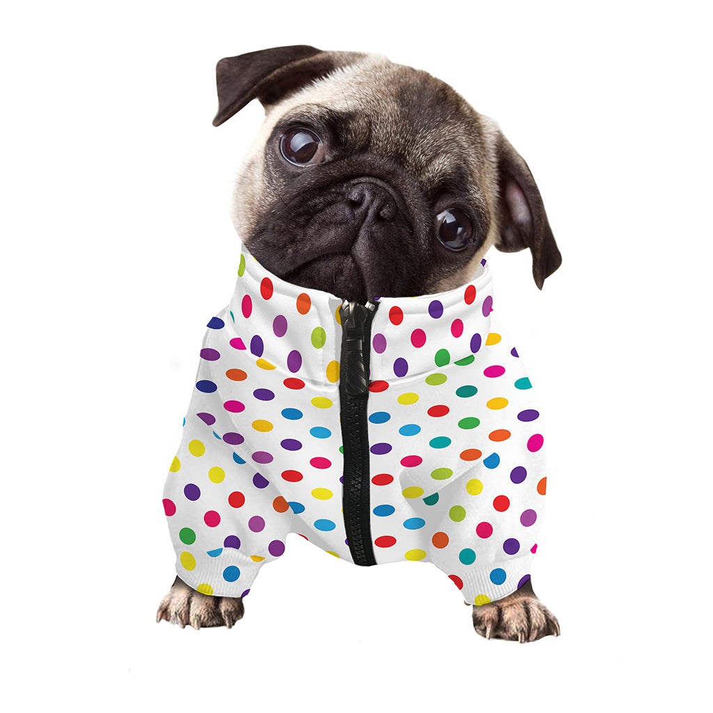 Colorful Polka Dot Pattern Print Dog Zip Up Jacket