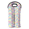 Colorful Polka Dot Pattern Print Double Neoprene Wine Tote
