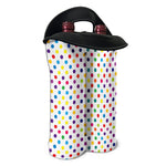 Colorful Polka Dot Pattern Print Double Neoprene Wine Tote