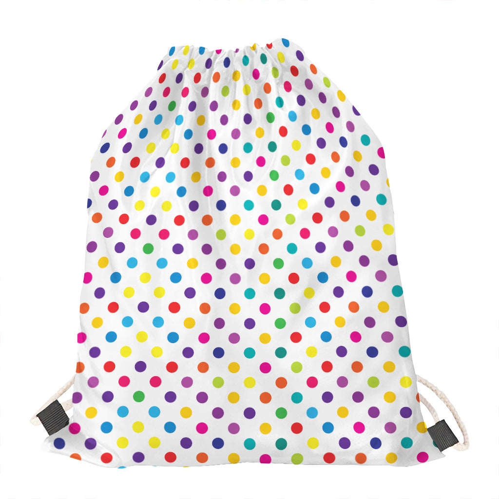 Colorful Polka Dot Pattern Print Drawstring Bag