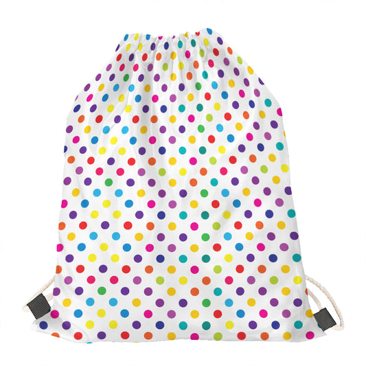 Colorful Polka Dot Pattern Print Drawstring Bag
