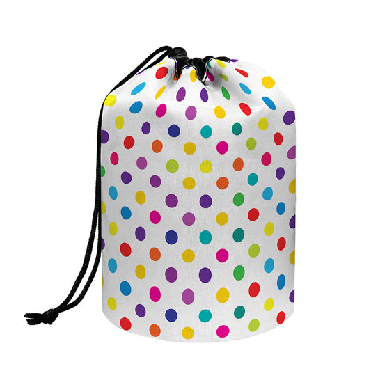 Colorful Polka Dot Pattern Print Drawstring Makeup Bag