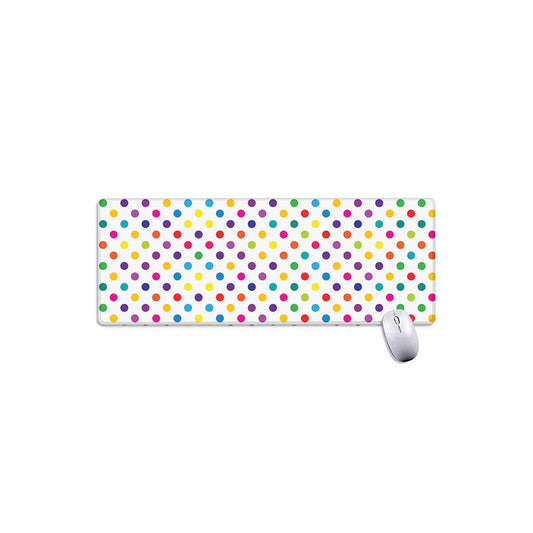 Colorful Polka Dot Pattern Print Extended Mouse Pad