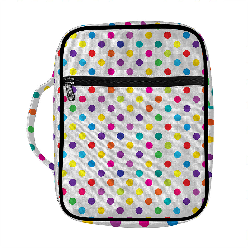Colorful Polka Dot Pattern Print Front Pocket Bible Bag