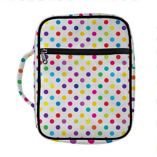 Colorful Polka Dot Pattern Print Front Pocket Bible Bag