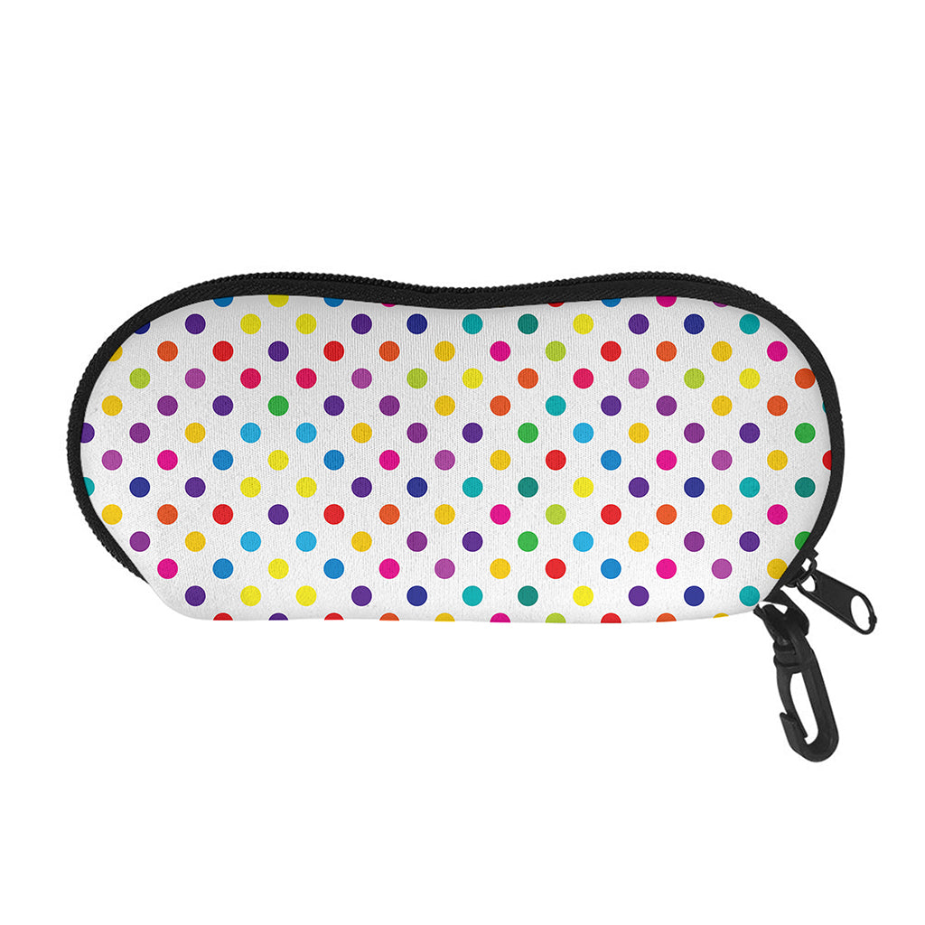 Colorful Polka Dot Pattern Print Glasses Case