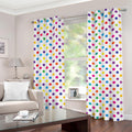 Colorful Polka Dot Pattern Print Grommet Curtains