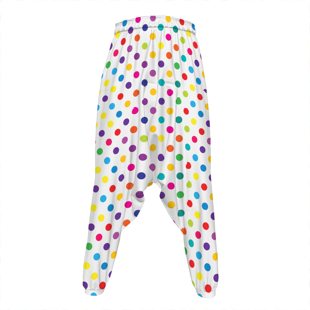 Colorful Polka Dot Pattern Print Hammer Pants