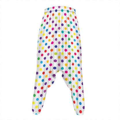 Colorful Polka Dot Pattern Print Hammer Pants