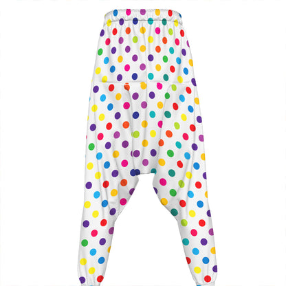 Colorful Polka Dot Pattern Print Hammer Pants