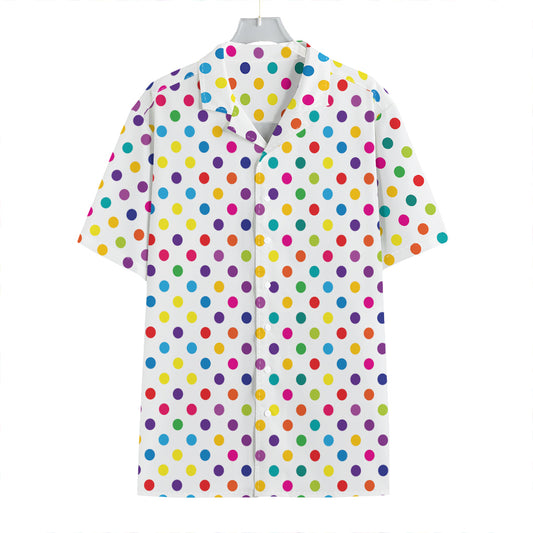 Colorful Polka Dot Pattern Print Hawaiian Shirt