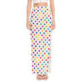 Colorful Polka Dot Pattern Print High Slit Maxi Skirt
