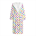 Colorful Polka Dot Pattern Print Hooded Bathrobe