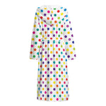 Colorful Polka Dot Pattern Print Hooded Bathrobe