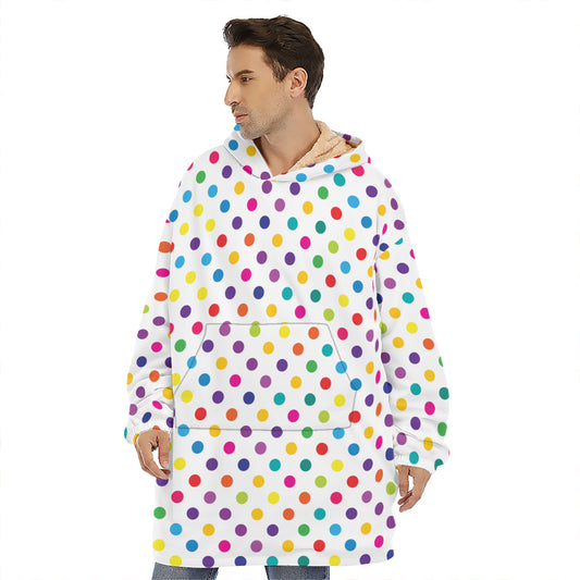 Colorful Polka Dot Pattern Print Hoodie Blanket