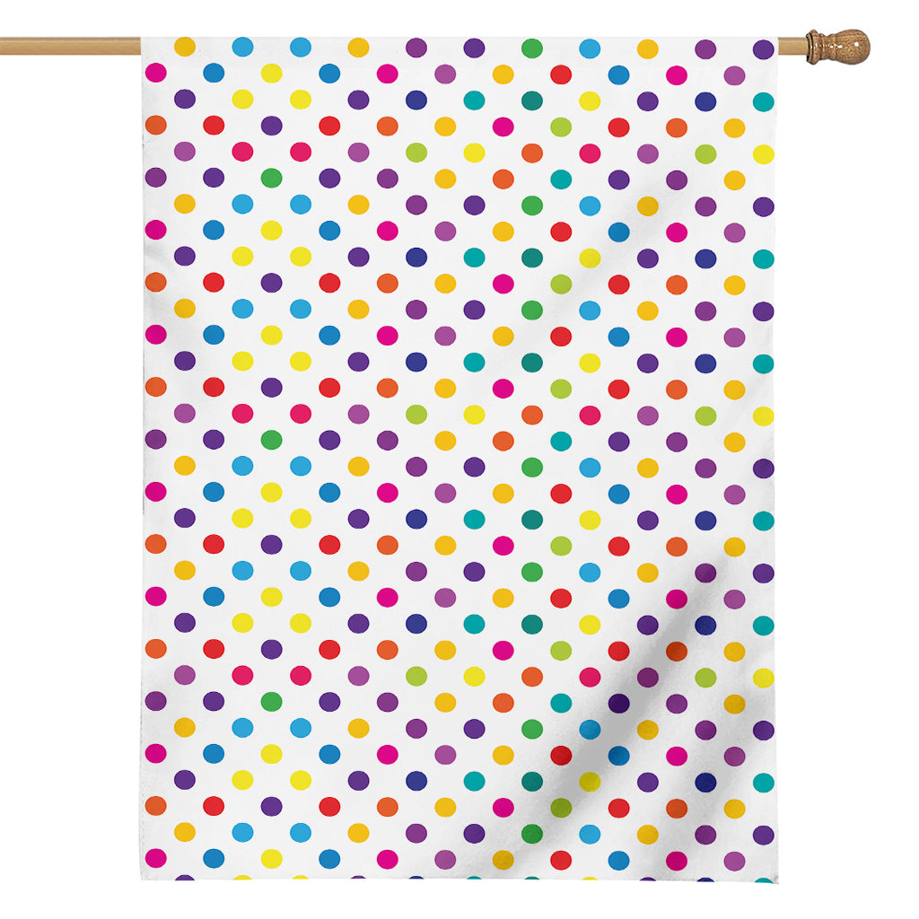 Colorful Polka Dot Pattern Print House Flag