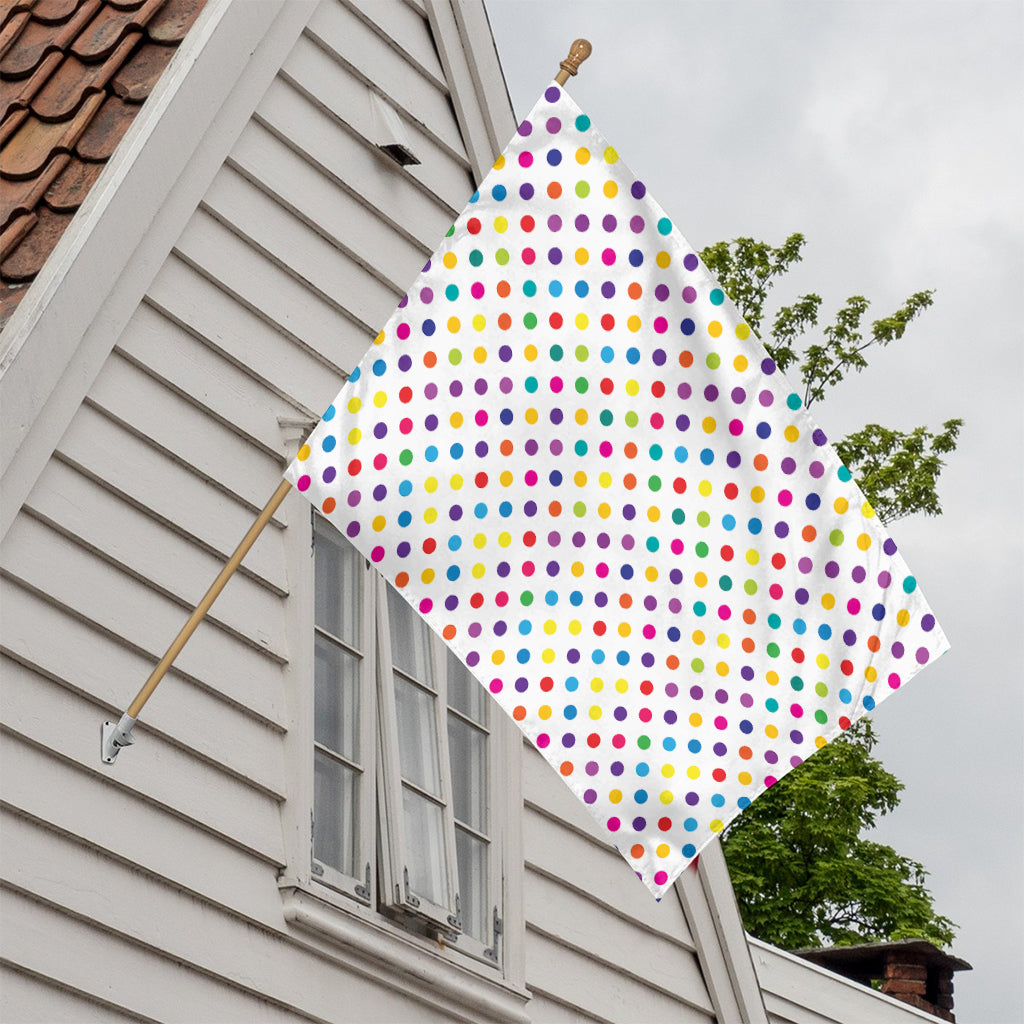 Colorful Polka Dot Pattern Print House Flag