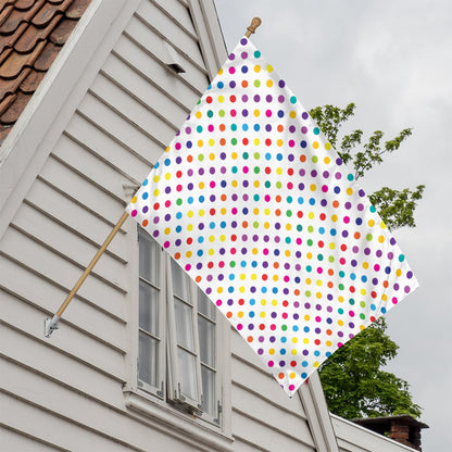 Colorful Polka Dot Pattern Print House Flag