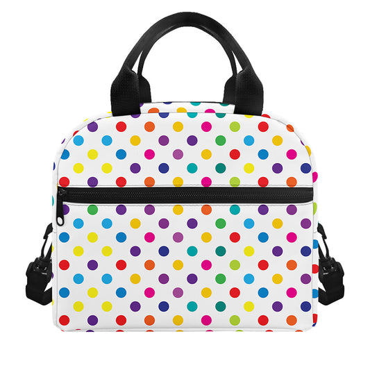 Colorful Polka Dot Pattern Print Insulated Lunch Bag