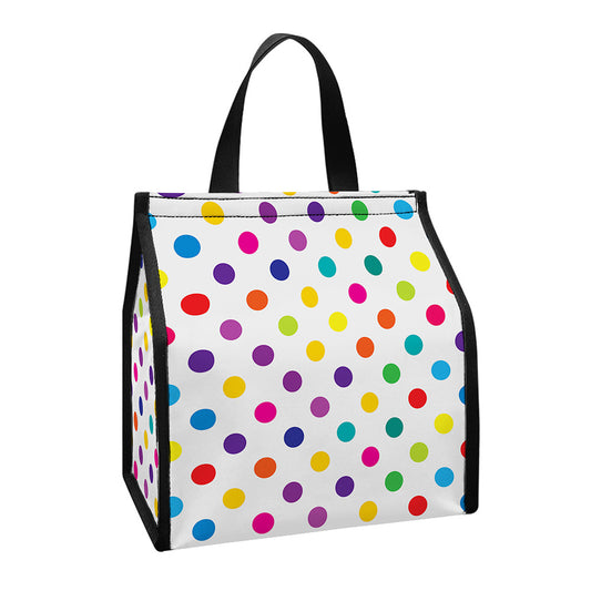 Colorful Polka Dot Pattern Print Insulated Lunch Tote