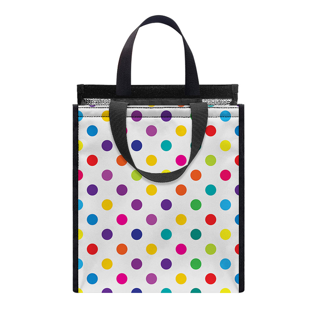 Colorful Polka Dot Pattern Print Insulated Lunch Tote
