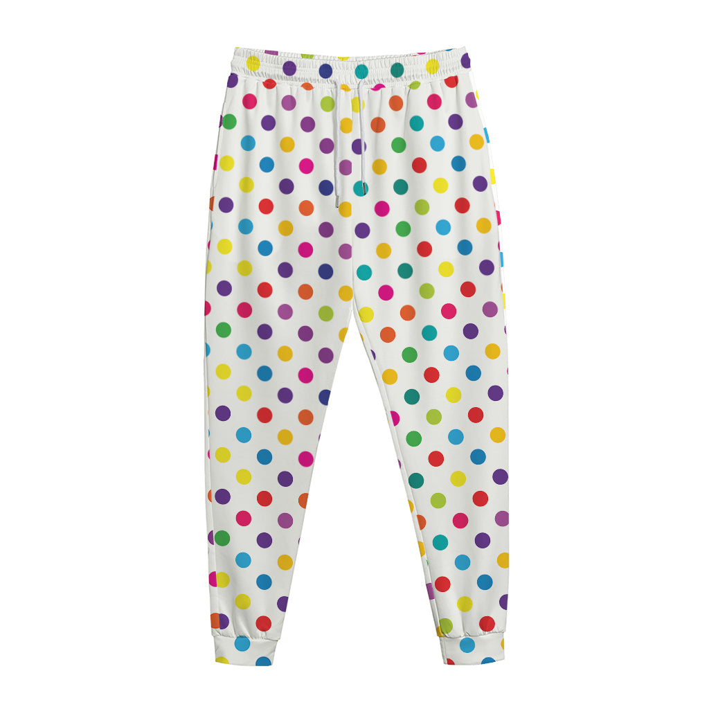 Colorful Polka Dot Pattern Print Jogger Pants