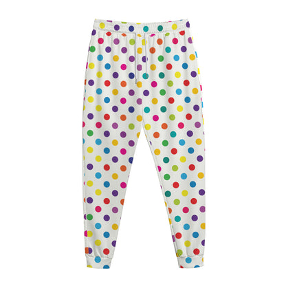 Colorful Polka Dot Pattern Print Jogger Pants