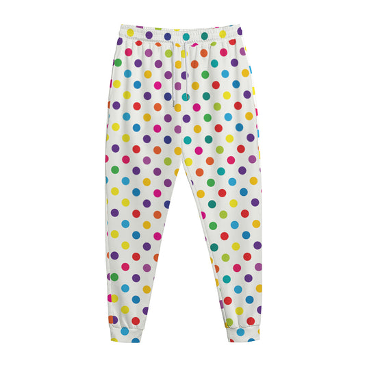 Colorful Polka Dot Pattern Print Jogger Pants