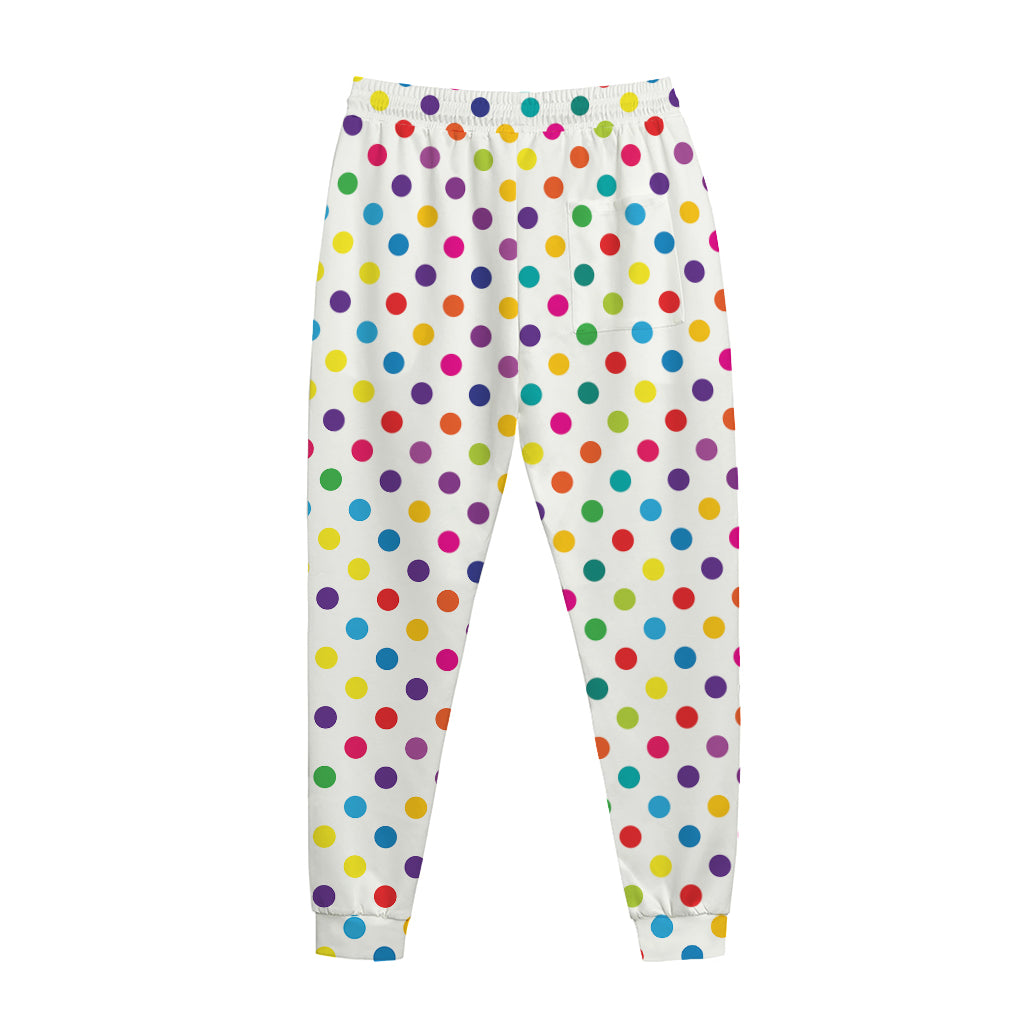 Colorful Polka Dot Pattern Print Jogger Pants