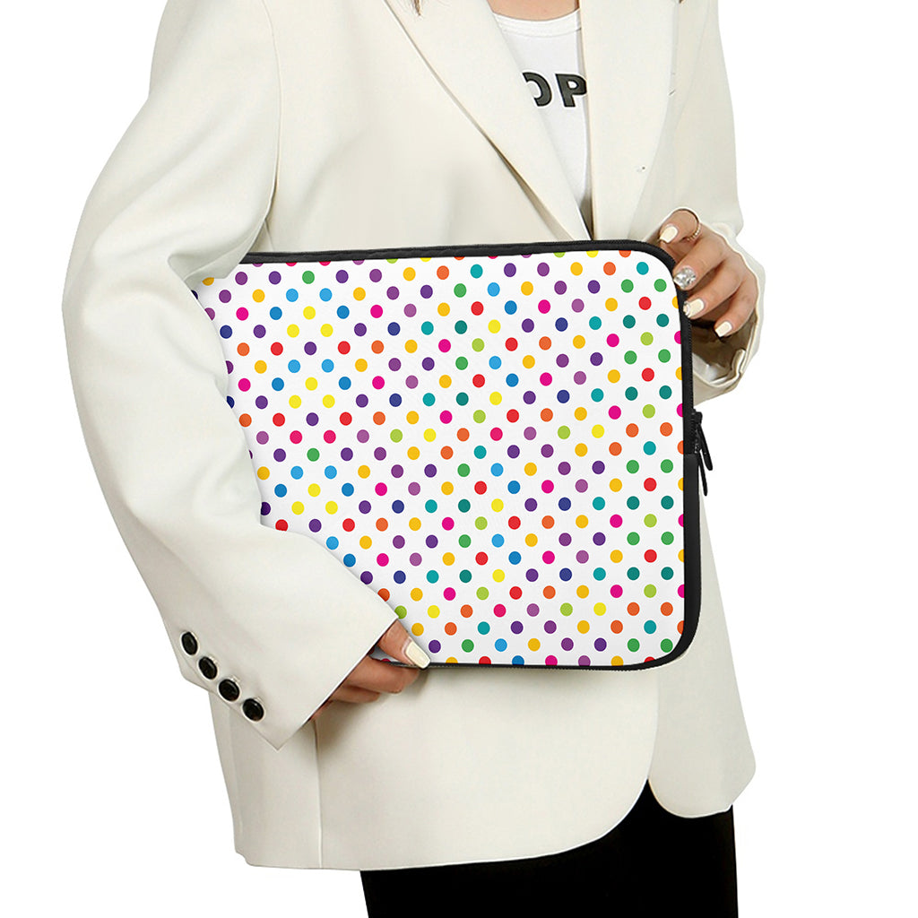 Colorful Polka Dot Pattern Print Laptop Sleeve