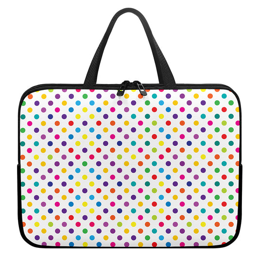 Colorful Polka Dot Pattern Print Laptop Sleeve With Handle