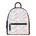 Colorful Polka Dot Pattern Print Leather Backpack