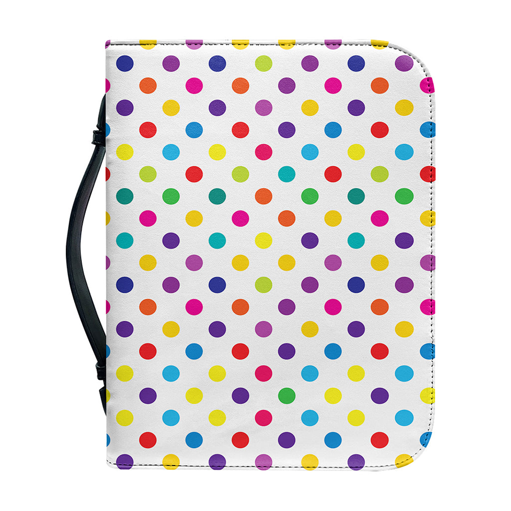 Colorful Polka Dot Pattern Print Leather Bible Cover