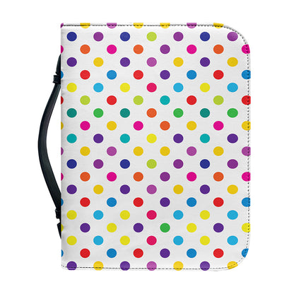 Colorful Polka Dot Pattern Print Leather Bible Cover