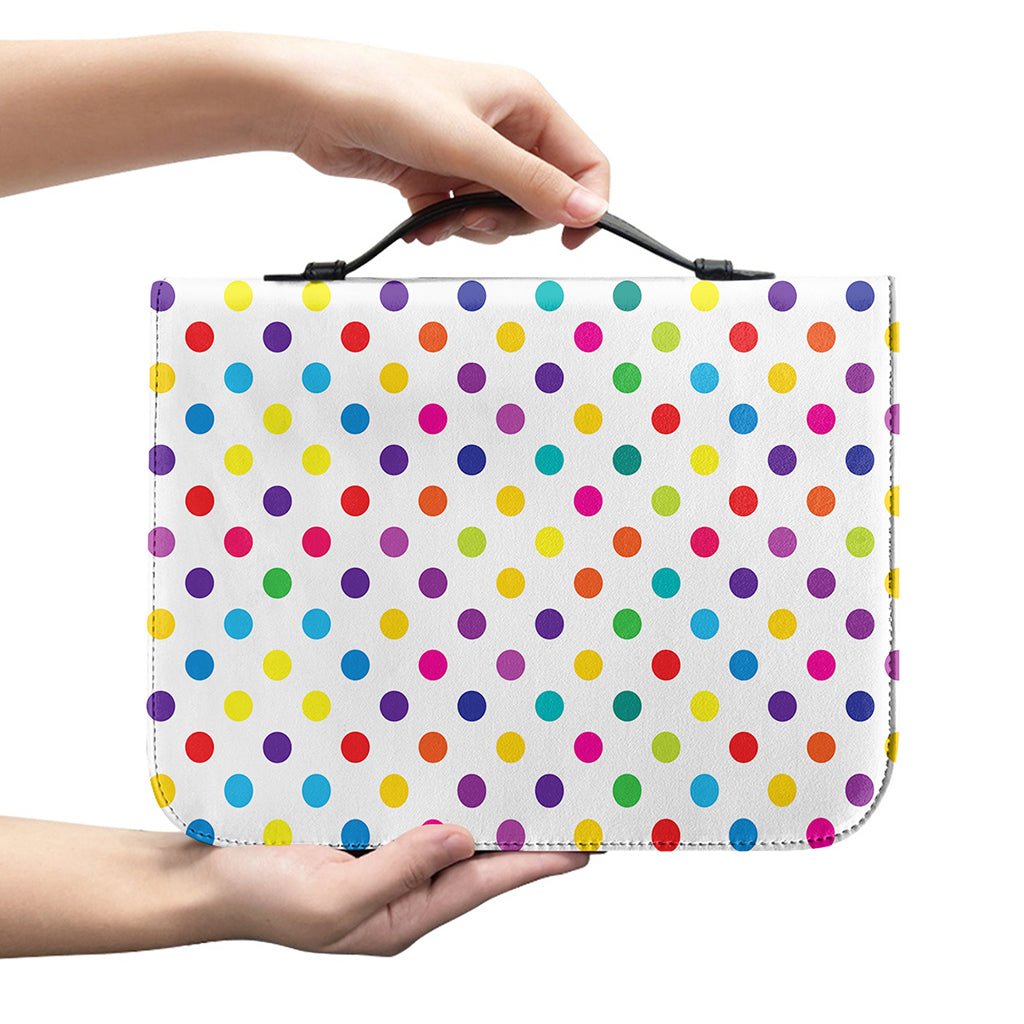 Colorful Polka Dot Pattern Print Leather Bible Cover