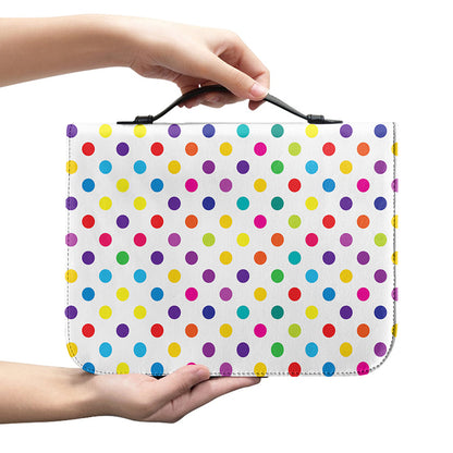 Colorful Polka Dot Pattern Print Leather Bible Cover
