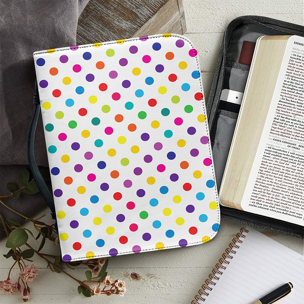 Colorful Polka Dot Pattern Print Leather Bible Cover
