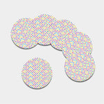 Colorful Polka Dot Pattern Print Leather Coaster Set