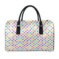 Colorful Polka Dot Pattern Print Leather Duffel Bag