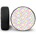 Colorful Polka Dot Pattern Print Leather Spare Tire Cover