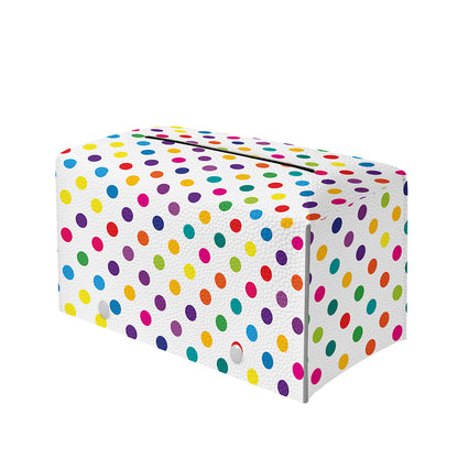 Colorful Polka Dot Pattern Print Leather Tissue Box Cover
