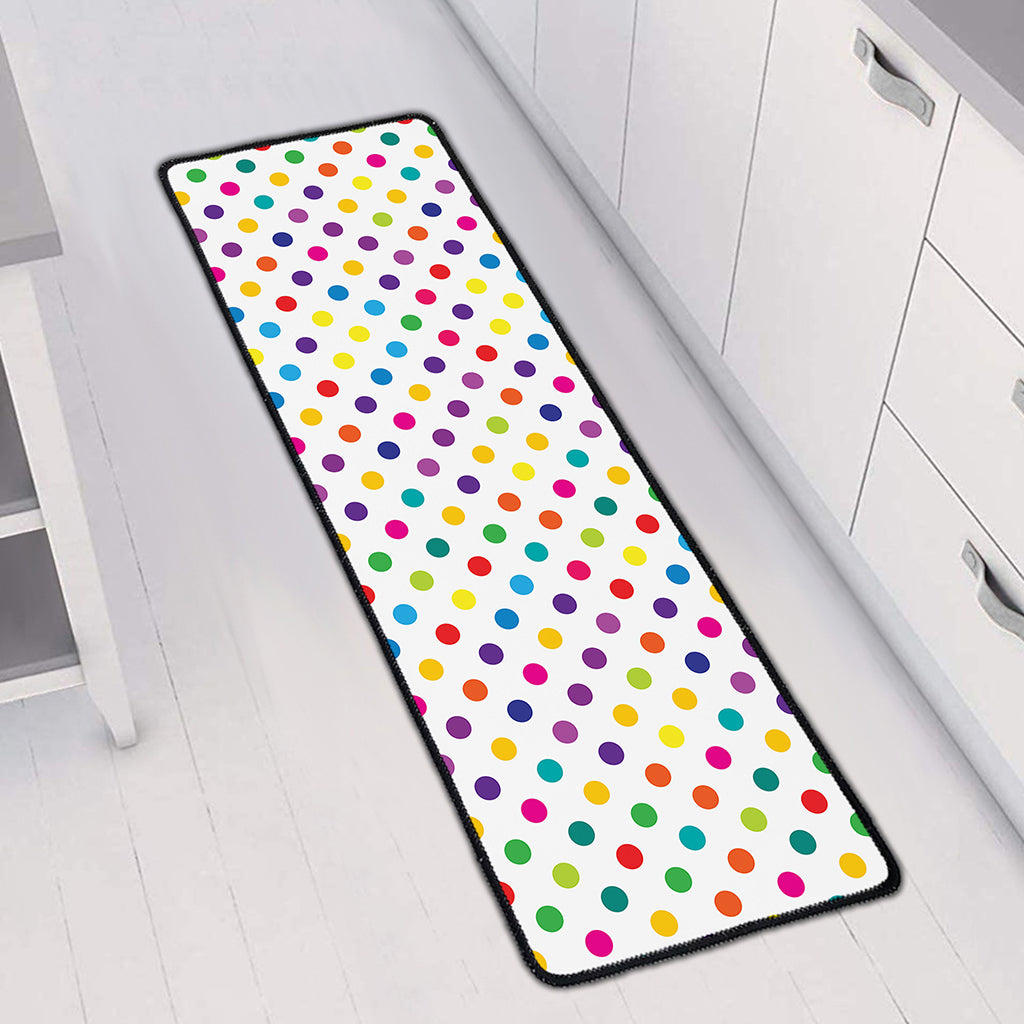Colorful Polka Dot Pattern Print Long Kitchen Mat