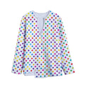 Colorful Polka Dot Pattern Print Long Sleeve Short Coat