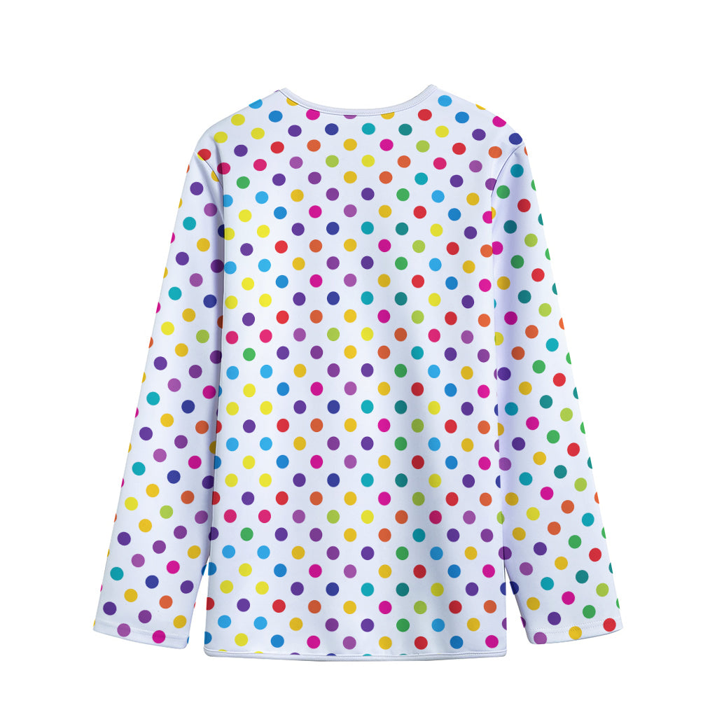 Colorful Polka Dot Pattern Print Long Sleeve Short Coat