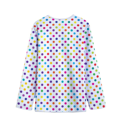 Colorful Polka Dot Pattern Print Long Sleeve Short Coat
