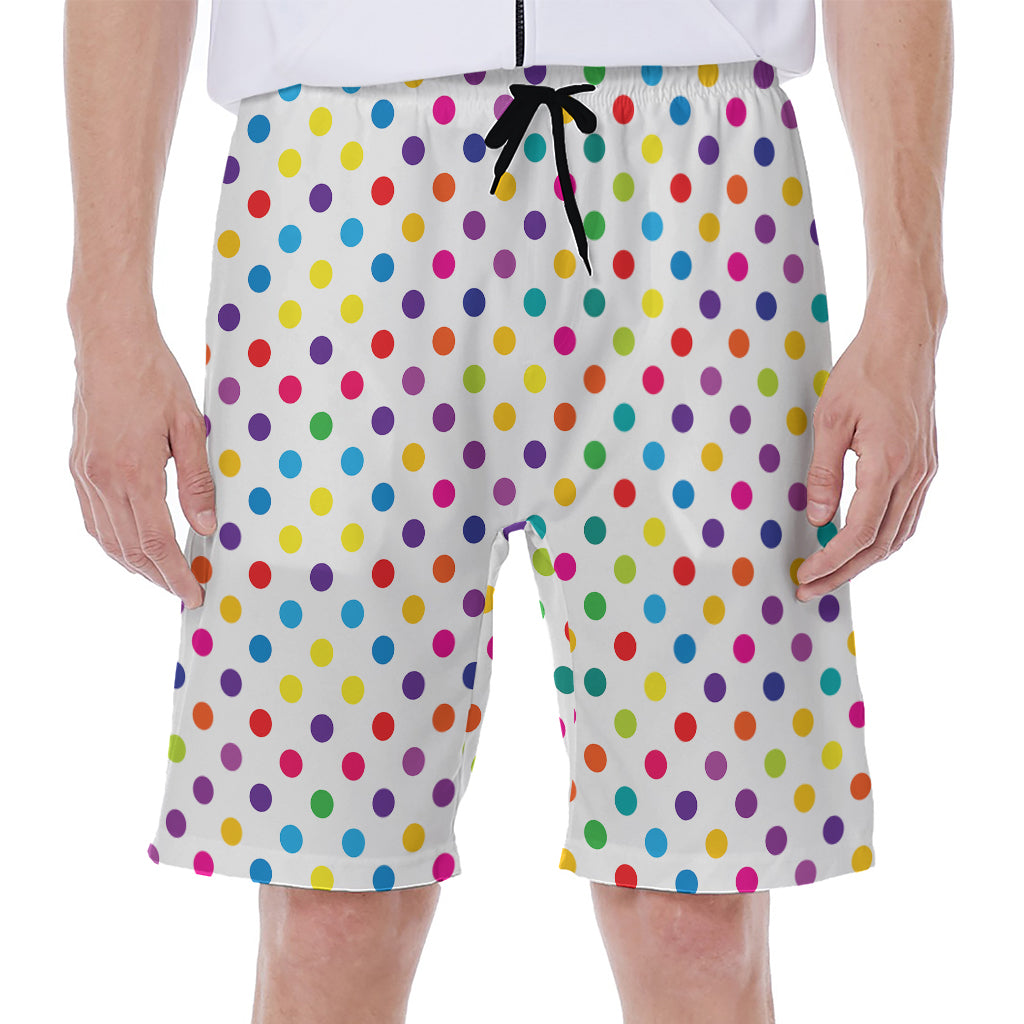 Colorful Polka Dot Pattern Print Men's Beach Shorts