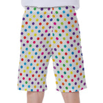 Colorful Polka Dot Pattern Print Men's Beach Shorts
